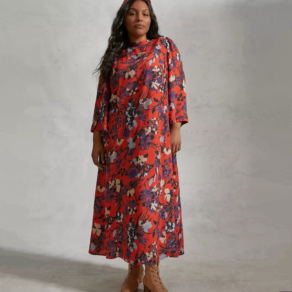 NWT Anthropologie Angelique Maxi Dress Red Size XL